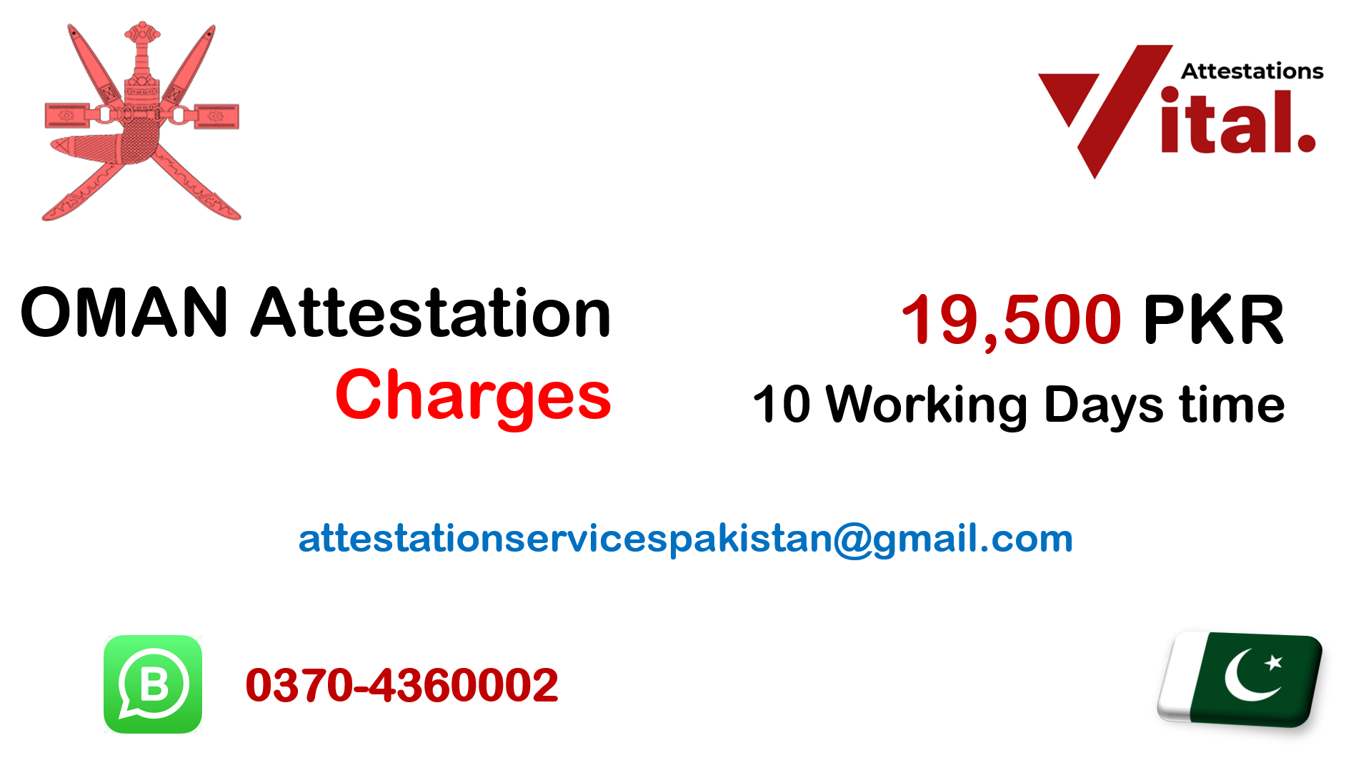 Oman Attestation Charges