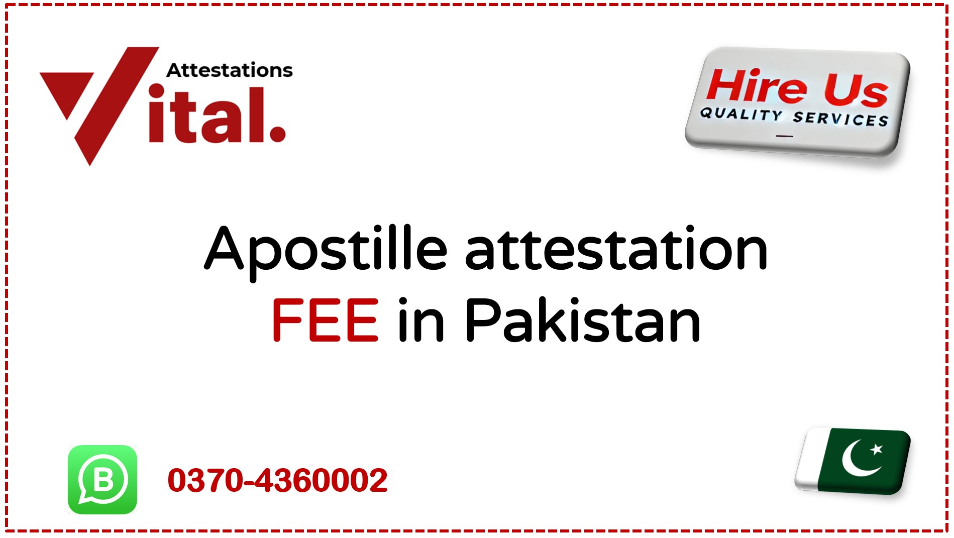 apostille attestation fee in Pakistan