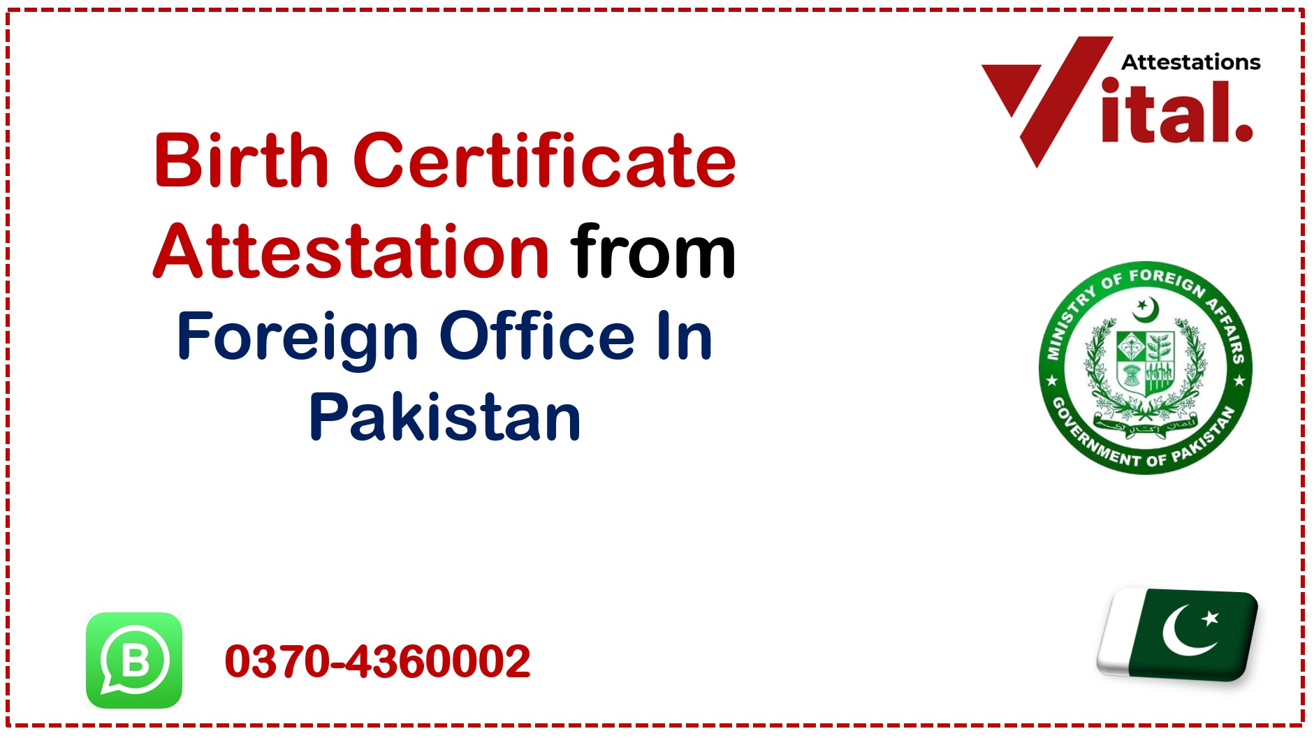 Birth Certificate Attestation from foreign office Pakistan
